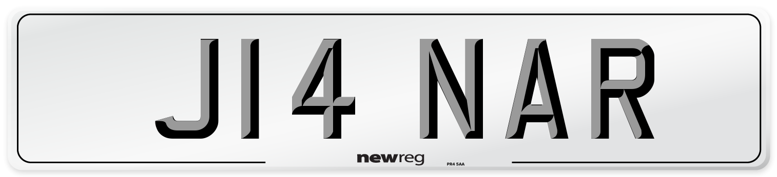 J14 NAR Front Number Plate