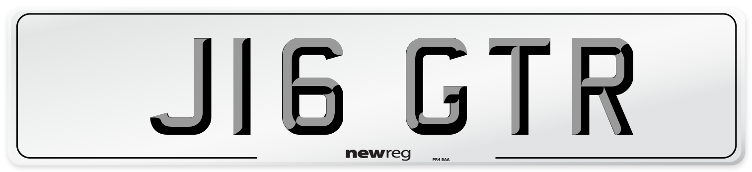 J16 GTR Front Number Plate