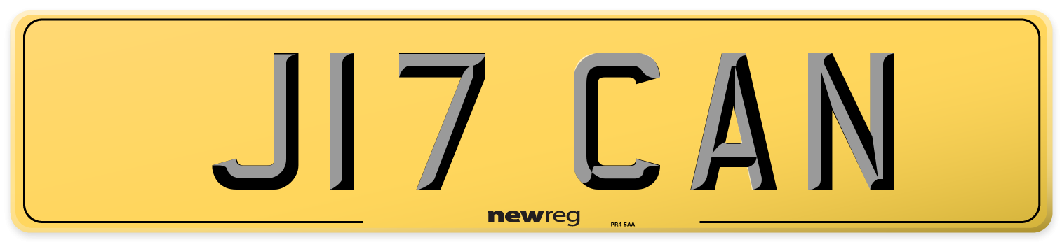 J17 CAN Rear Number Plate