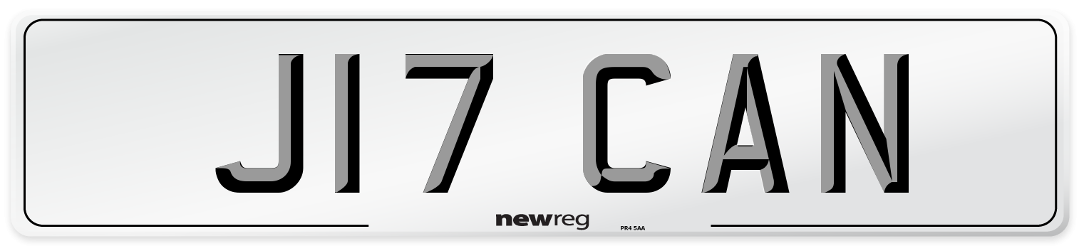 J17 CAN Front Number Plate
