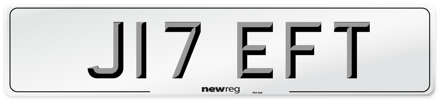 J17 EFT Front Number Plate