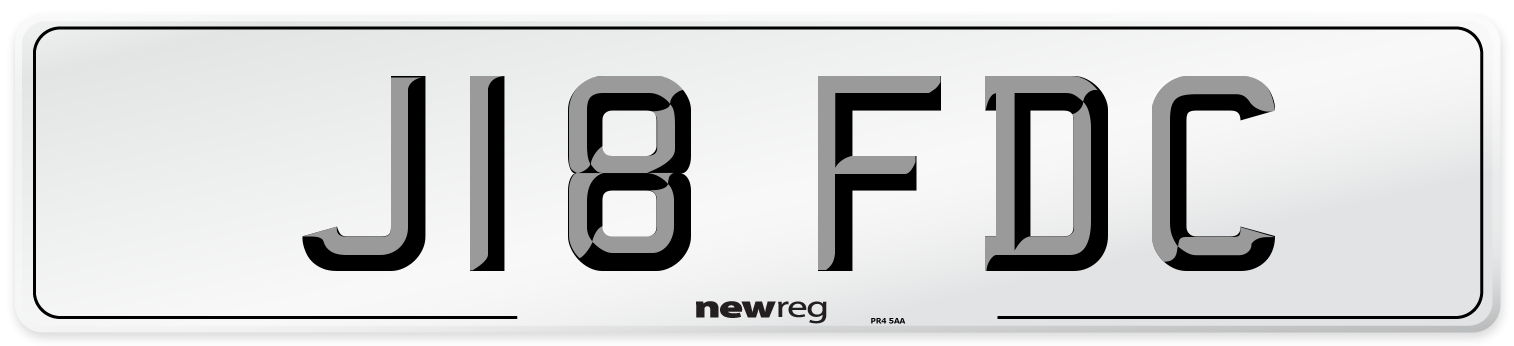 J18 FDC Front Number Plate