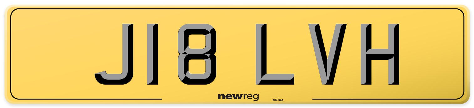 J18 LVH Rear Number Plate