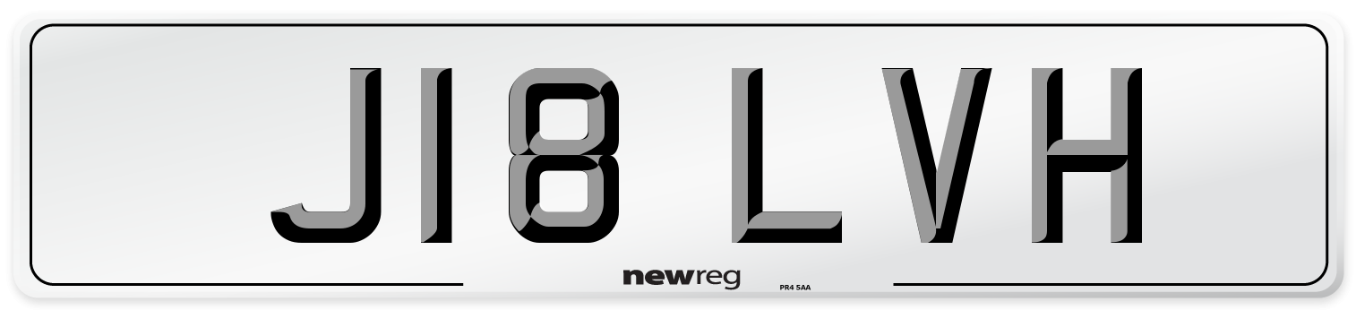 J18 LVH Front Number Plate