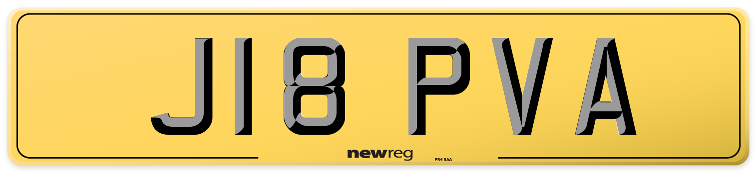 J18 PVA Rear Number Plate