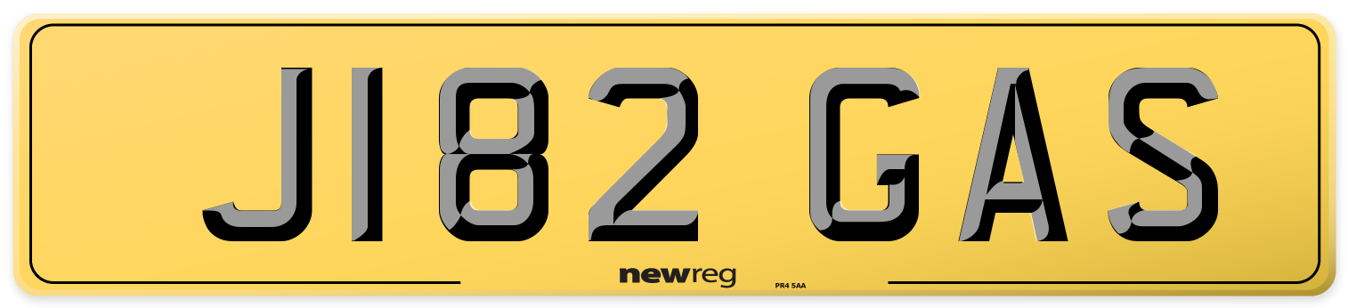 J182 GAS Rear Number Plate