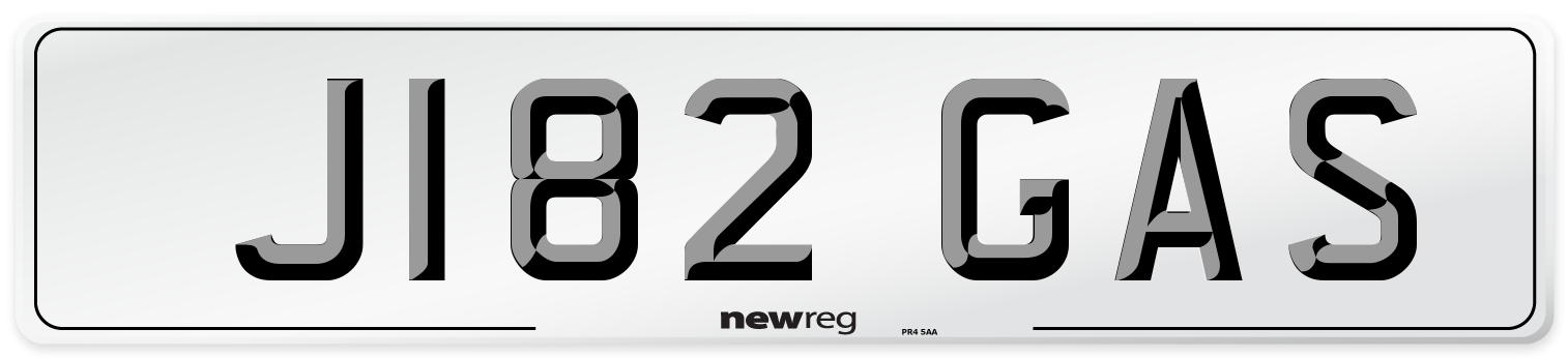 J182 GAS Front Number Plate