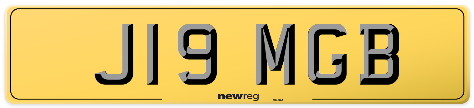 J19 MGB Rear Number Plate