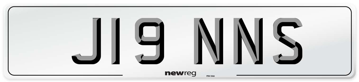 J19 NNS Front Number Plate