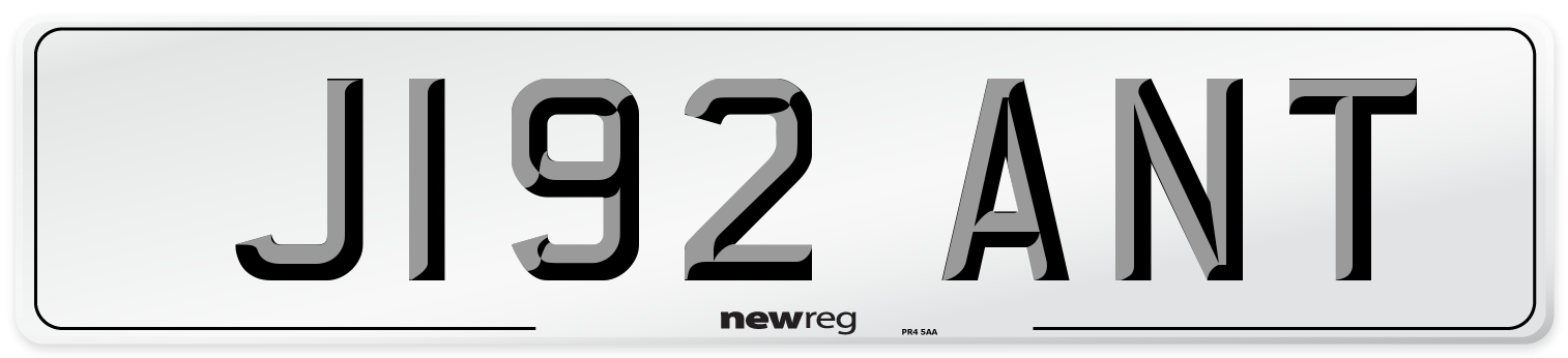 J192 ANT Front Number Plate