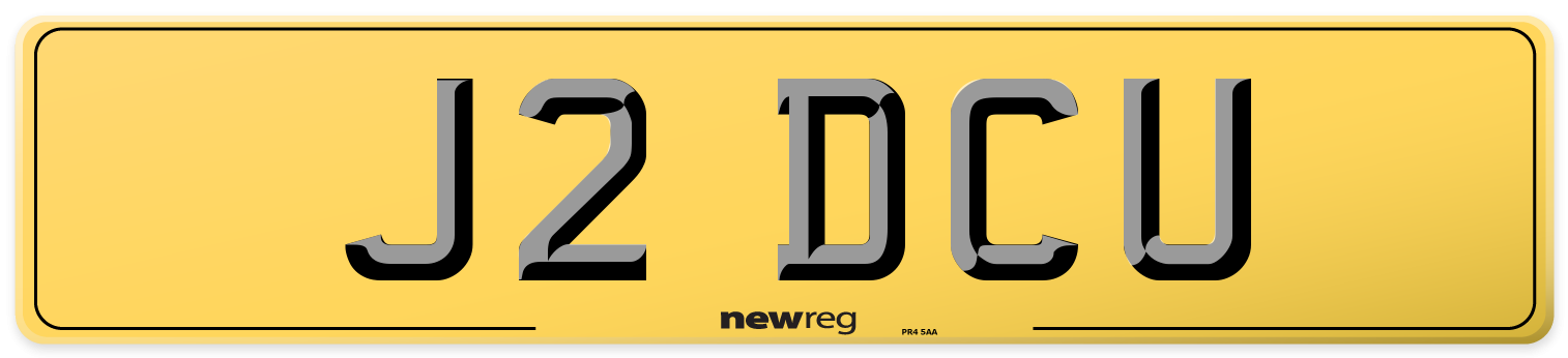 J2 DCU Rear Number Plate