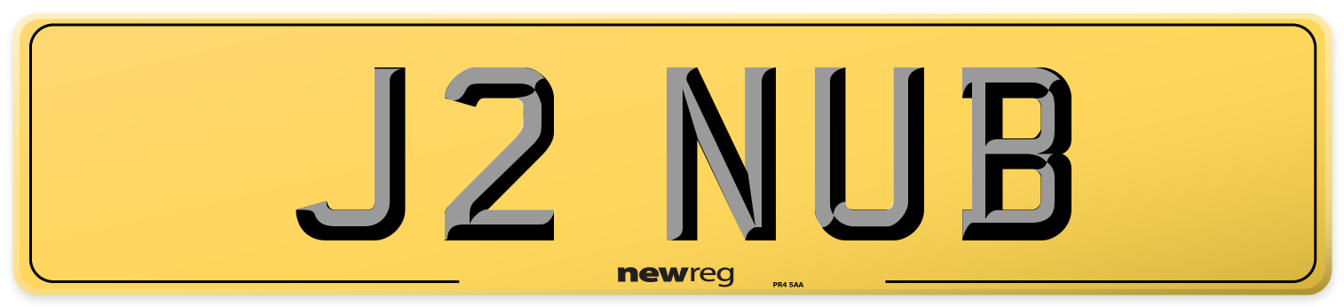 J2 NUB Rear Number Plate