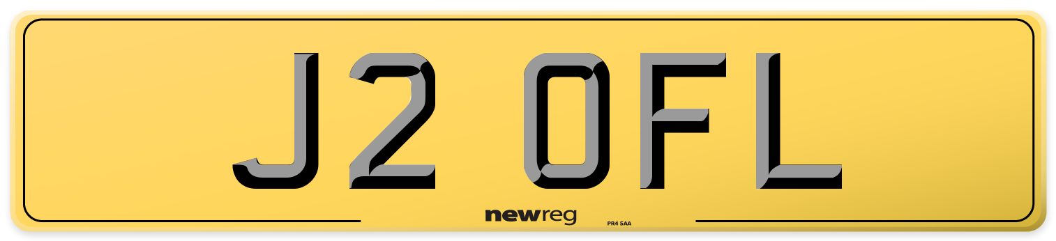 J2 OFL Rear Number Plate