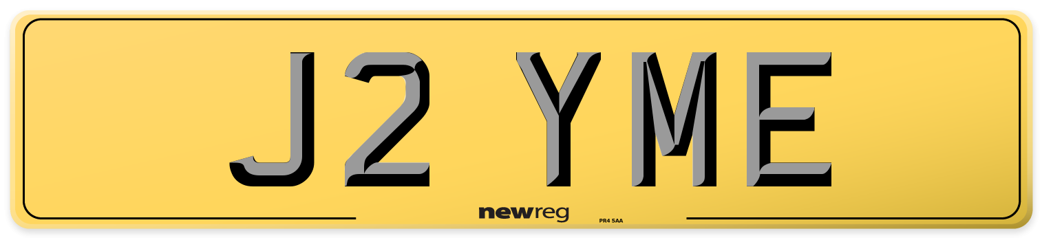 J2 YME Rear Number Plate