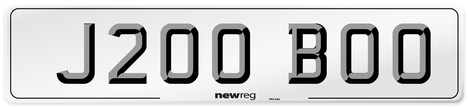 J200 BOO Front Number Plate