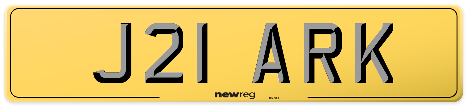 J21 ARK Rear Number Plate