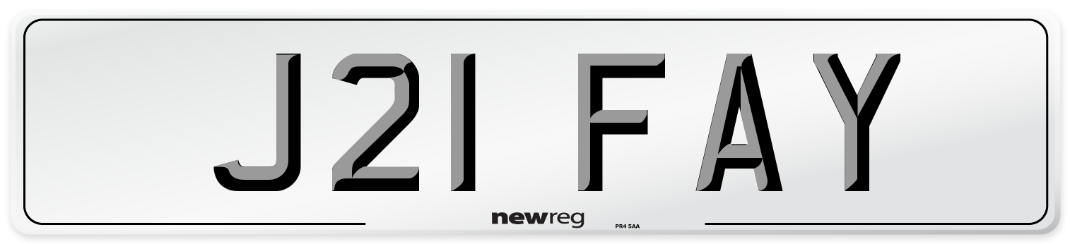 J21 FAY Front Number Plate