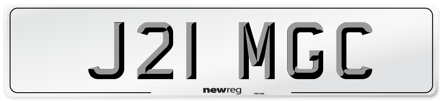 J21 MGC Front Number Plate