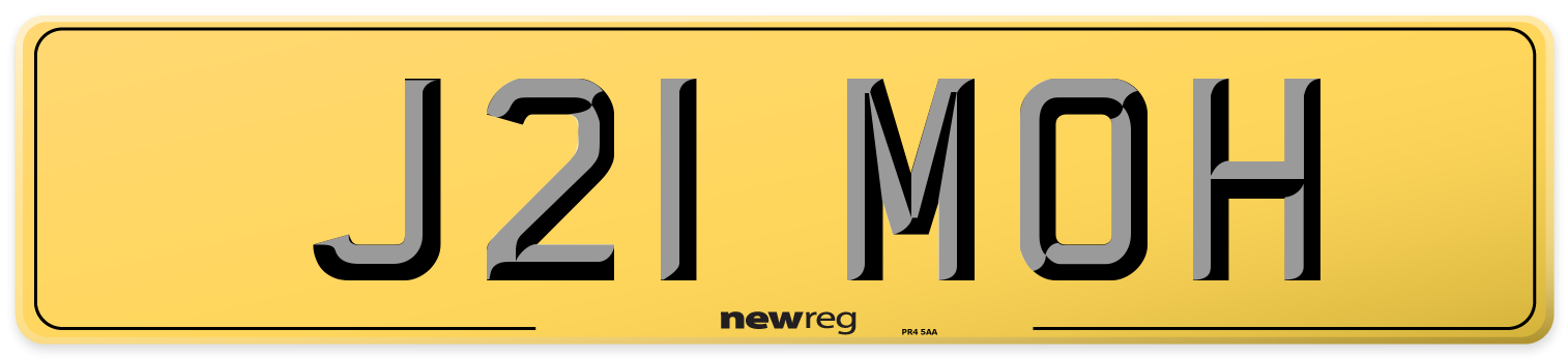J21 MOH Rear Number Plate