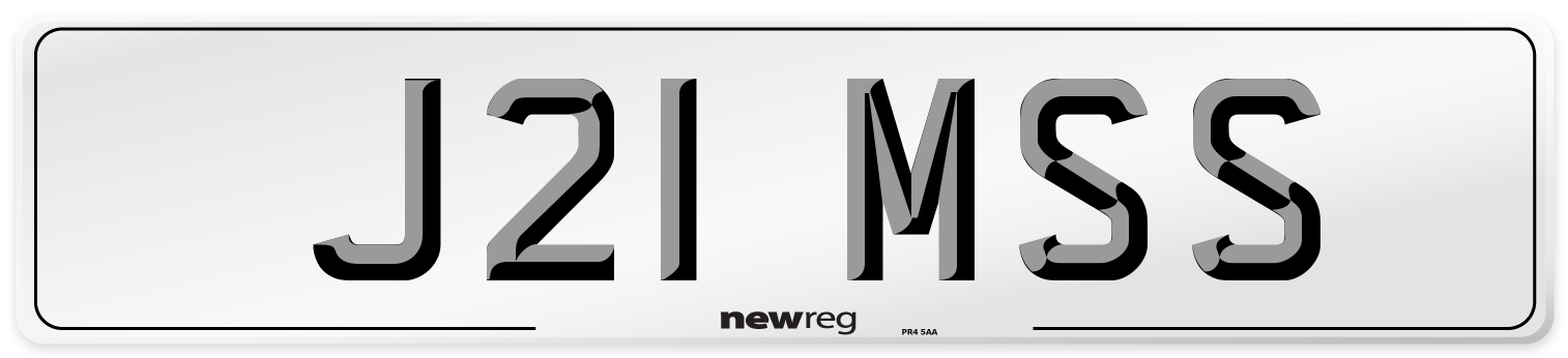 J21 MSS Front Number Plate