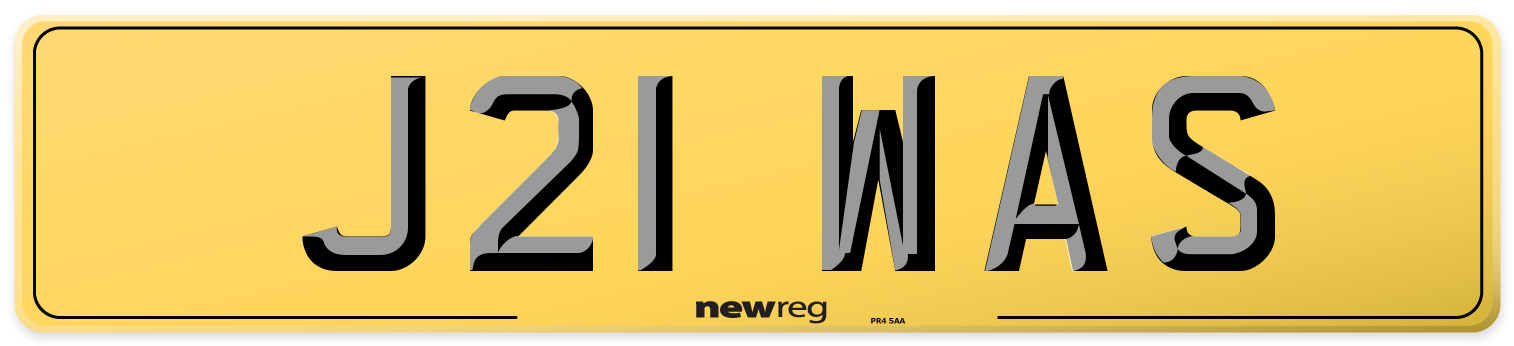 J21 WAS Rear Number Plate