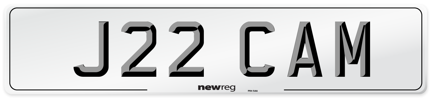 J22 CAM Front Number Plate