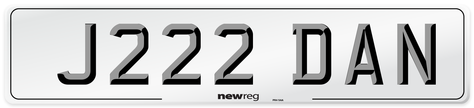 J222 DAN Front Number Plate