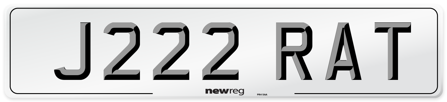 J222 RAT Front Number Plate