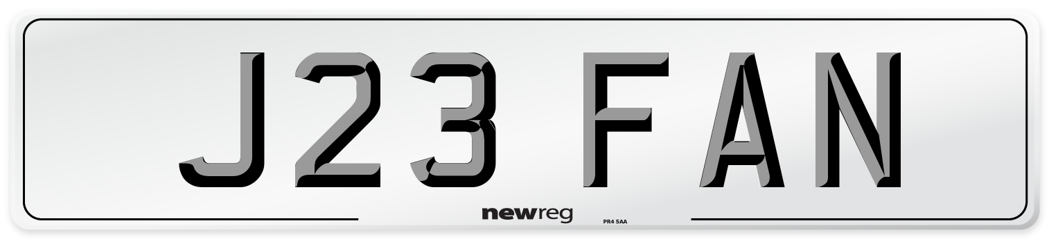 J23 FAN Front Number Plate