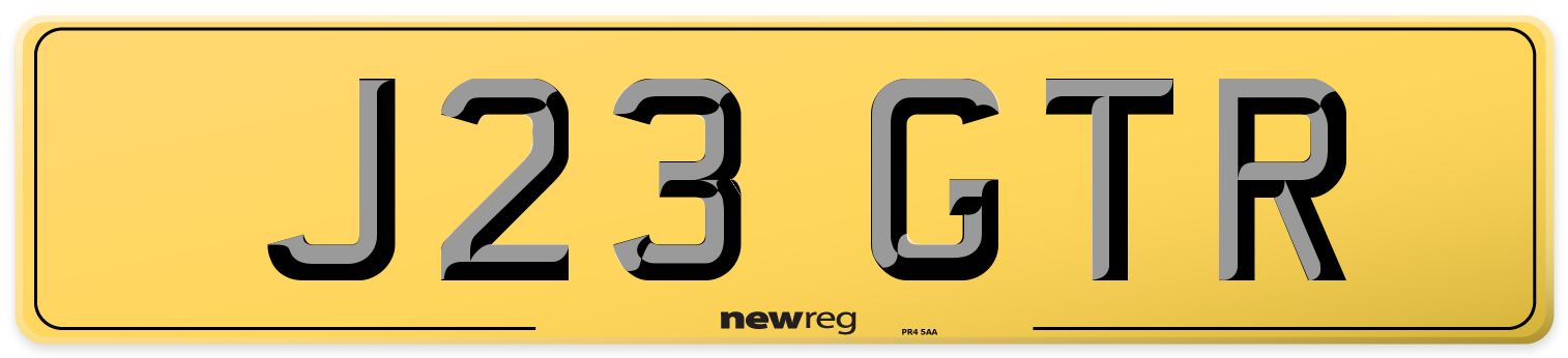 J23 GTR Rear Number Plate