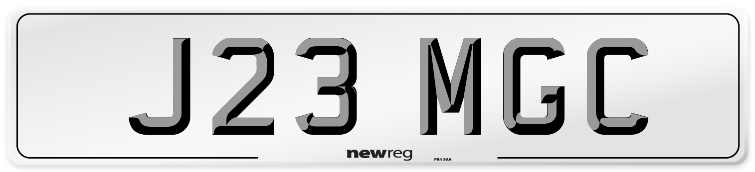 J23 MGC Front Number Plate