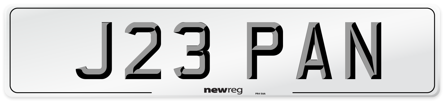 J23 PAN Front Number Plate