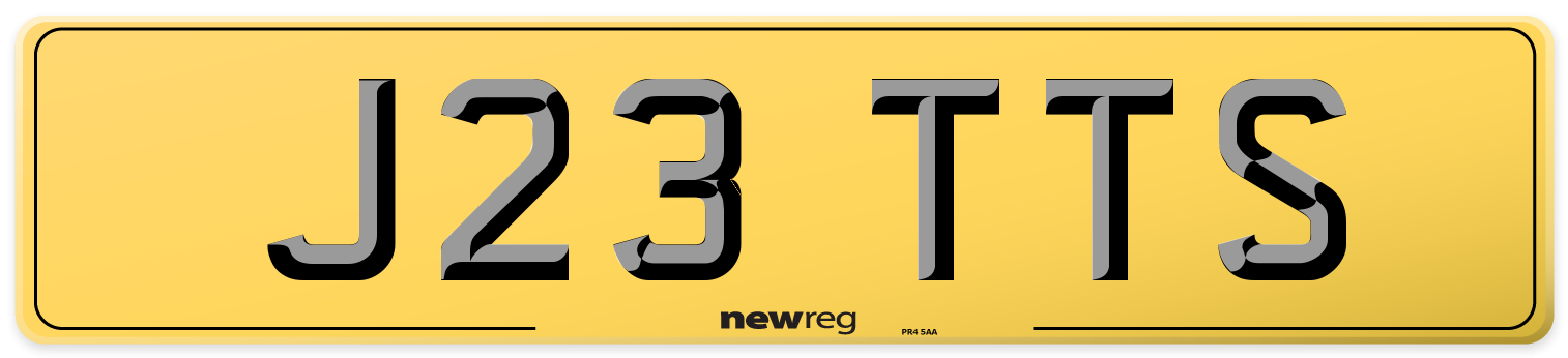 J23 TTS Rear Number Plate