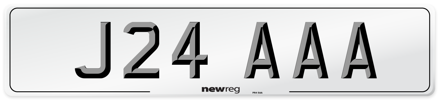 J24 AAA Front Number Plate