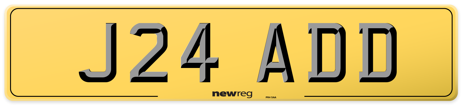 J24 ADD Rear Number Plate
