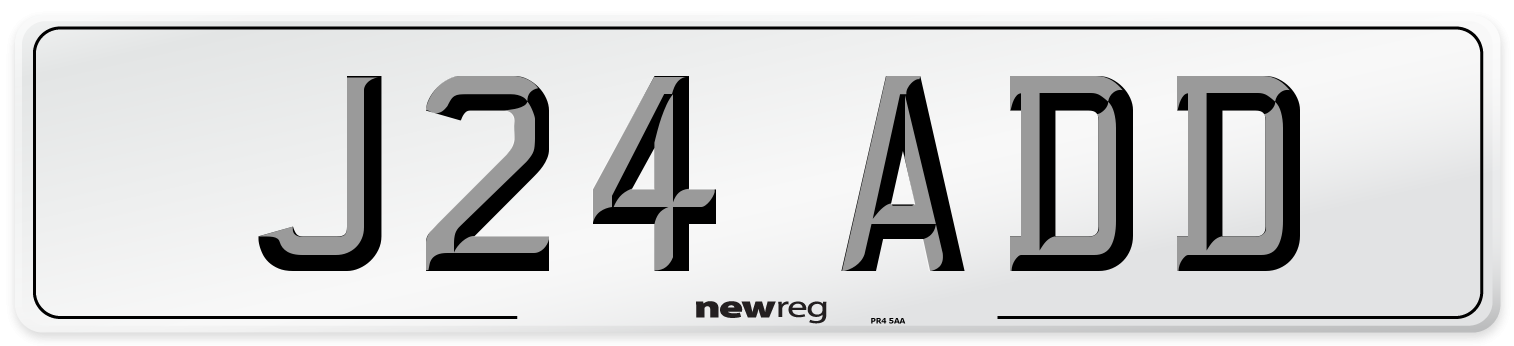 J24 ADD Front Number Plate