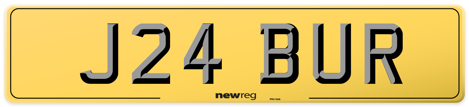 J24 BUR Rear Number Plate