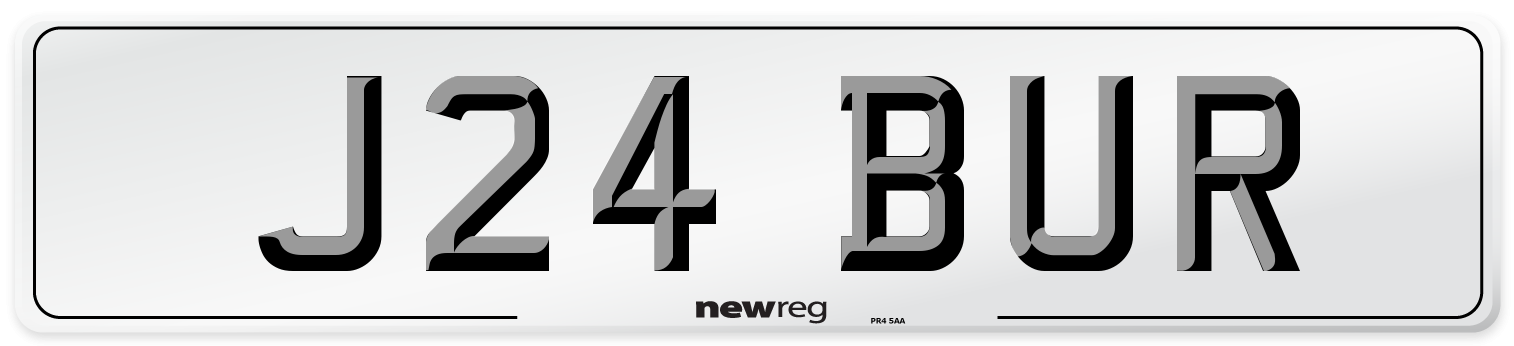 J24 BUR Front Number Plate