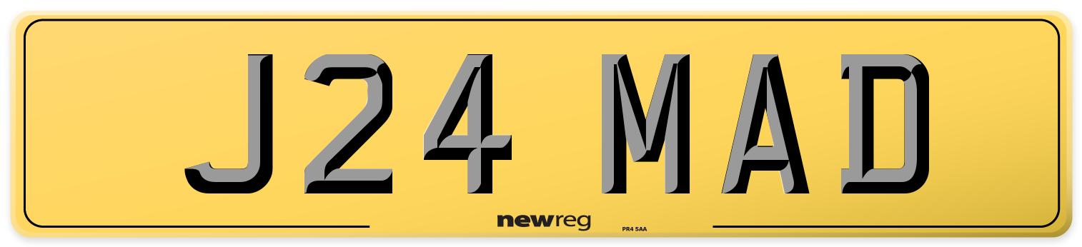J24 MAD Rear Number Plate