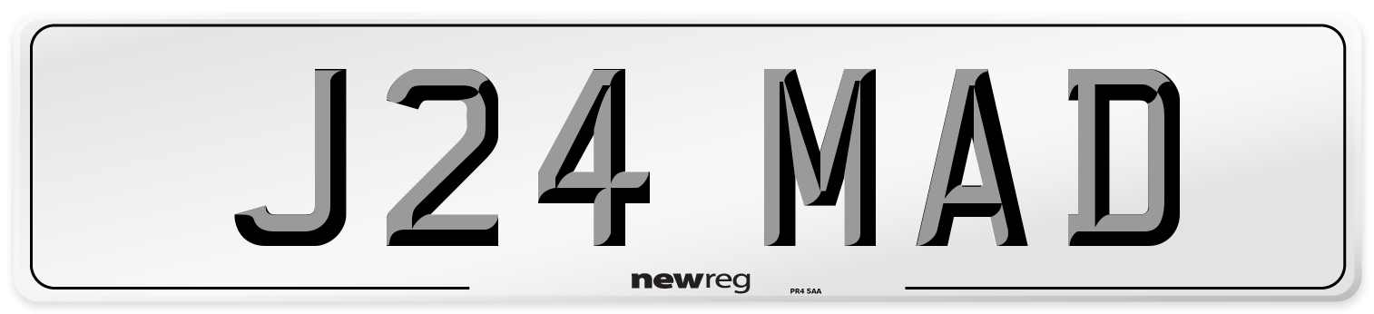 J24 MAD Front Number Plate