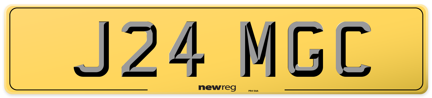 J24 MGC Rear Number Plate
