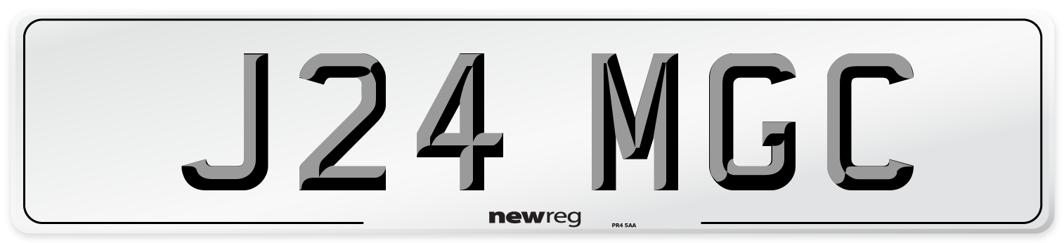 J24 MGC Front Number Plate