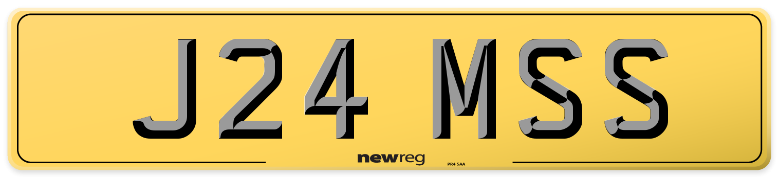 J24 MSS Rear Number Plate