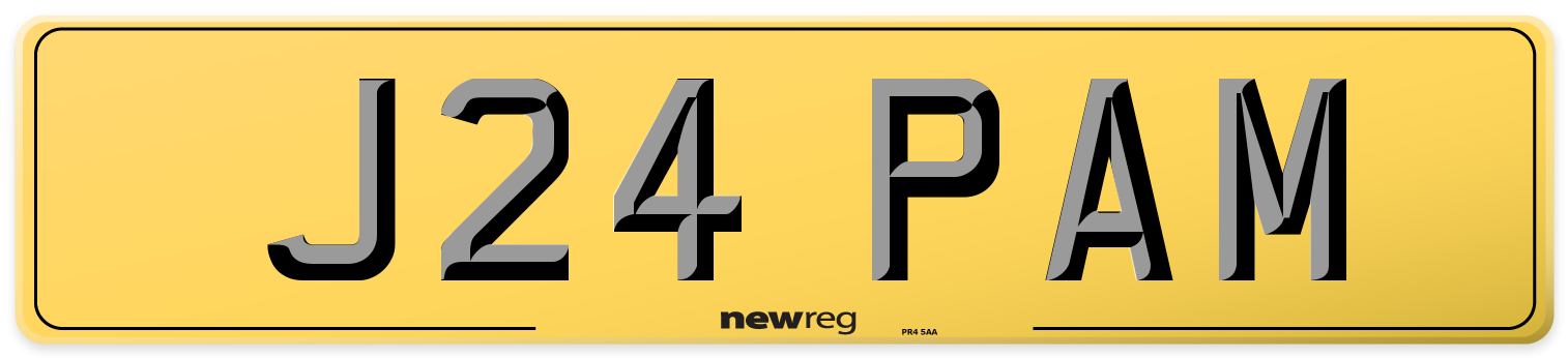 J24 PAM Rear Number Plate