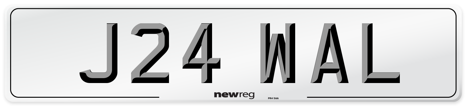 J24 WAL Front Number Plate