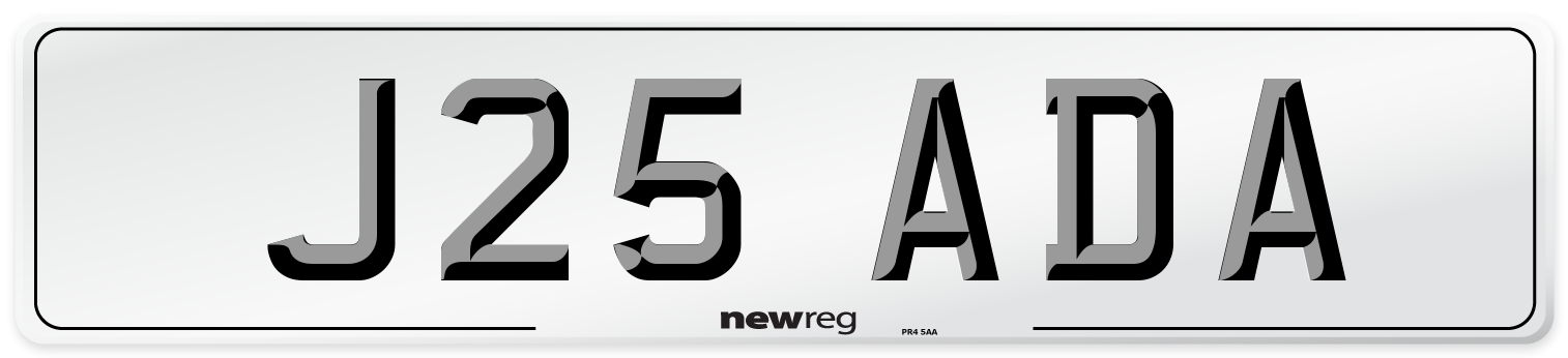 J25 ADA Front Number Plate