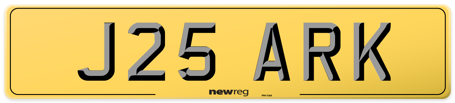 J25 ARK Rear Number Plate