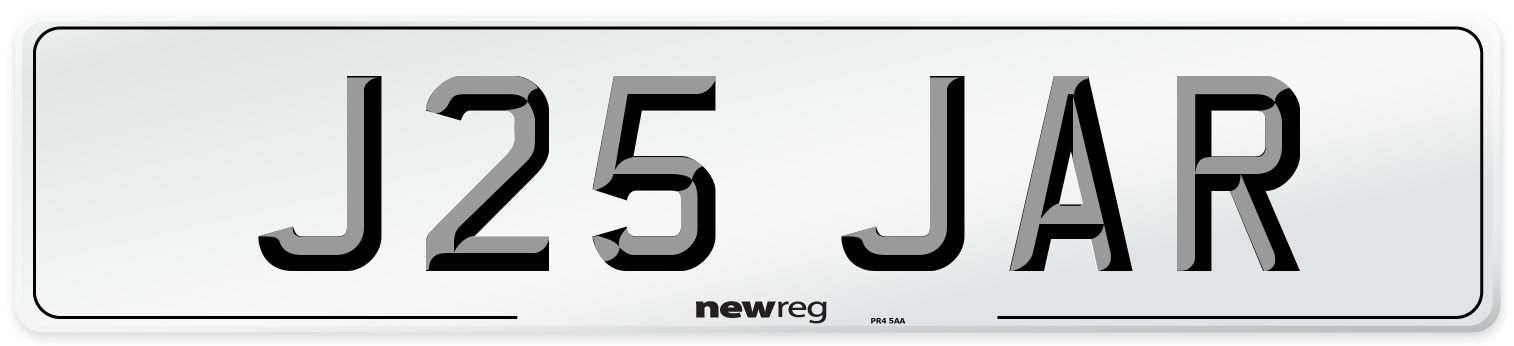 J25 JAR Front Number Plate