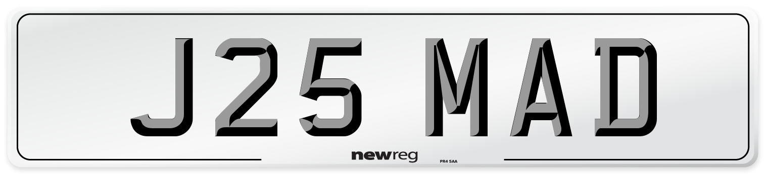 J25 MAD Front Number Plate