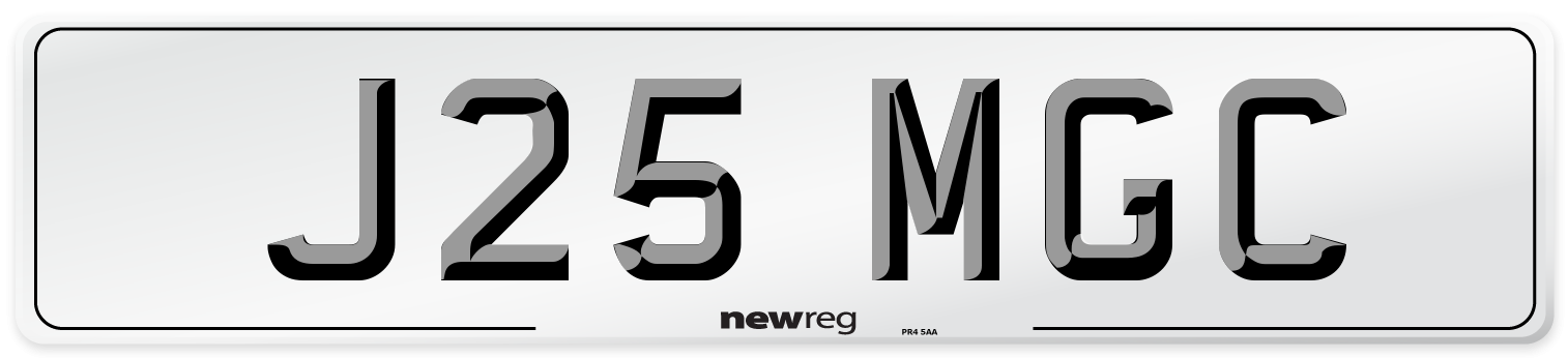 J25 MGC Front Number Plate